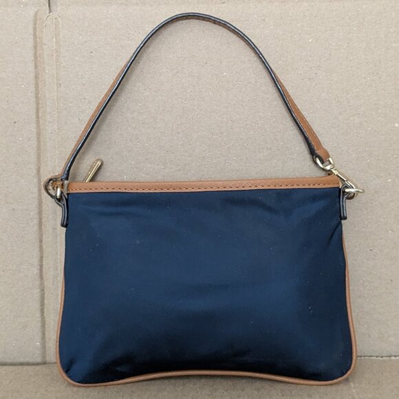 MICHAEL KORS Kempton Nylon Blue Brown Wristlet Pouch Wallet Small Purse - Picture 2 of 12